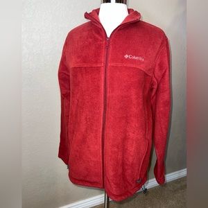 Columbia red fleece medium
